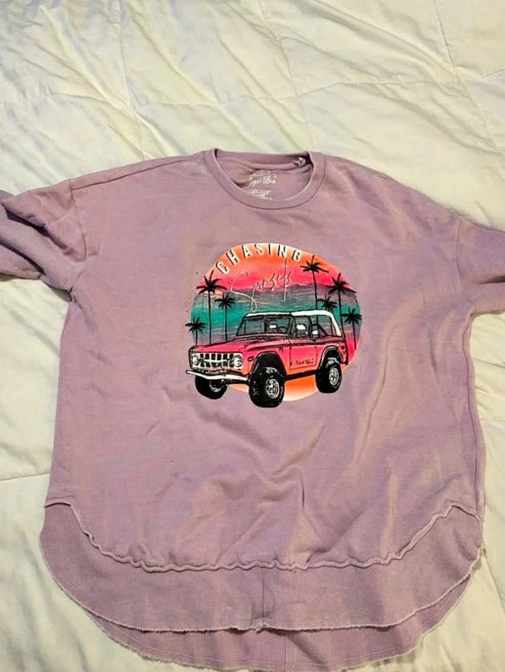 August Bleu  Graphic Sweatshirt in Purple Large
